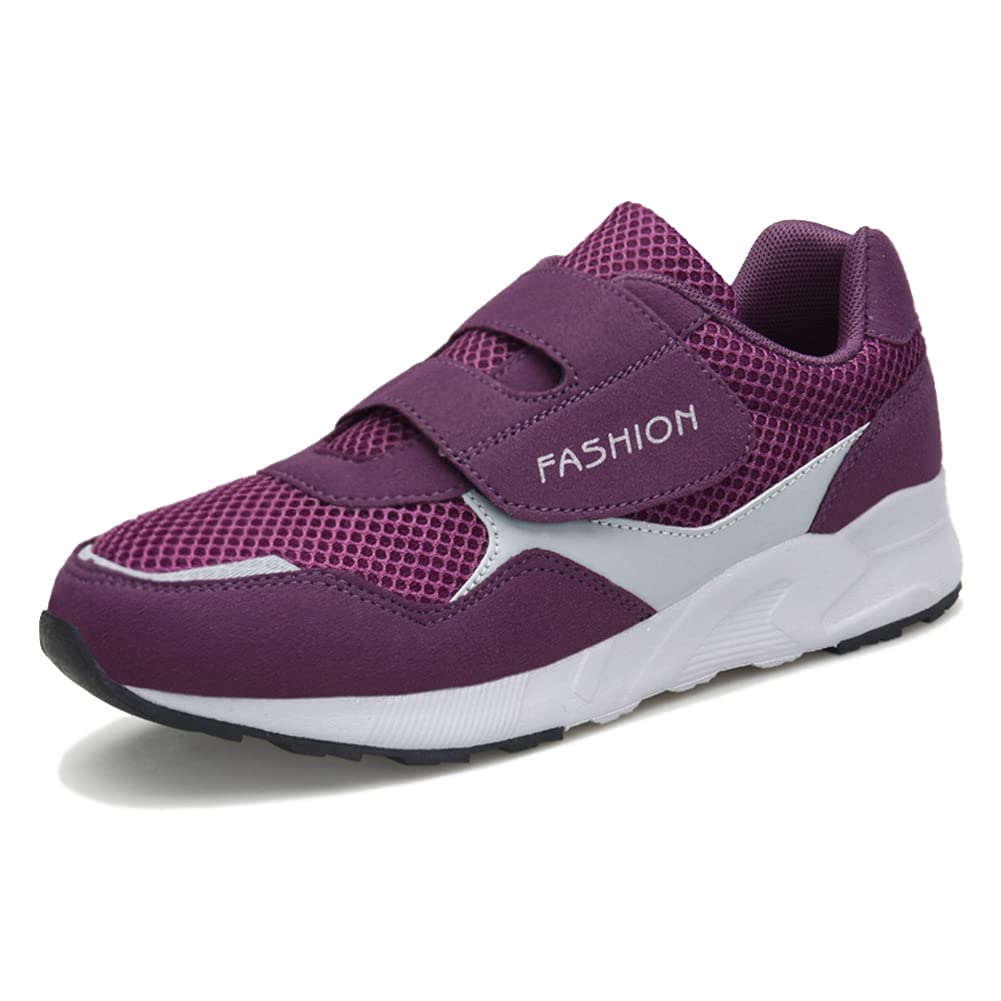 Leader Show Women's Comfortable Walking Shoes for Elderly - Non-Slip Hook & Loop Sneakers with Arch Support - Perfect for Daily Walking, Travel & Light Exercise