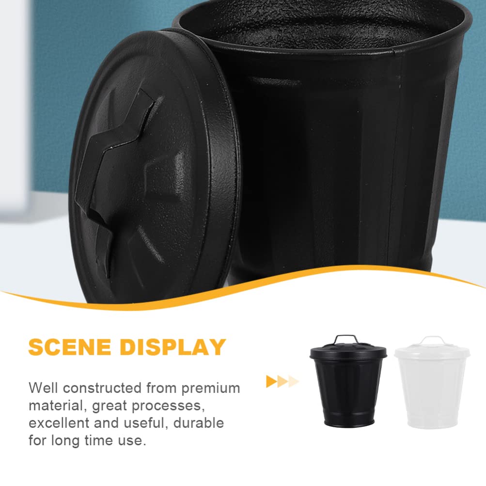 iplusmile 2 Pack Metal Trash Can with Lid - 10 Gallon Stainless Steel Waste Bin for Kitchen, Bathroom, Office & Outdoor Use