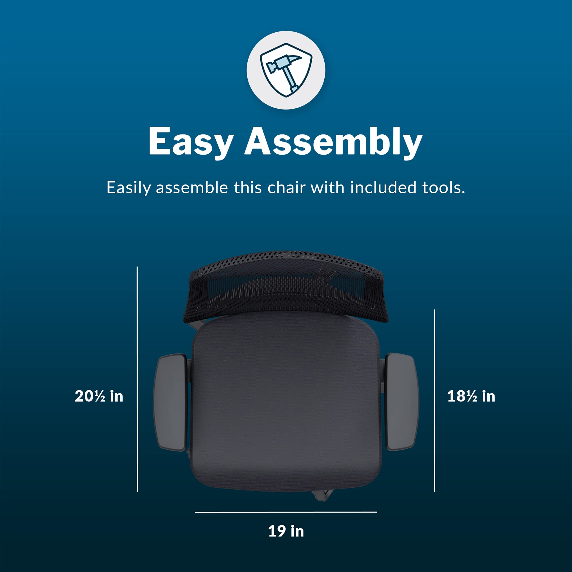 Varidesk Essential Task Chair - Ergonomic Mesh Office Chair with Adjustable Height, Lumbar Support & Breathable Backrest - Perfect for Home Office, Computer Work & Gaming Setup - Black (Easy Assembly)
