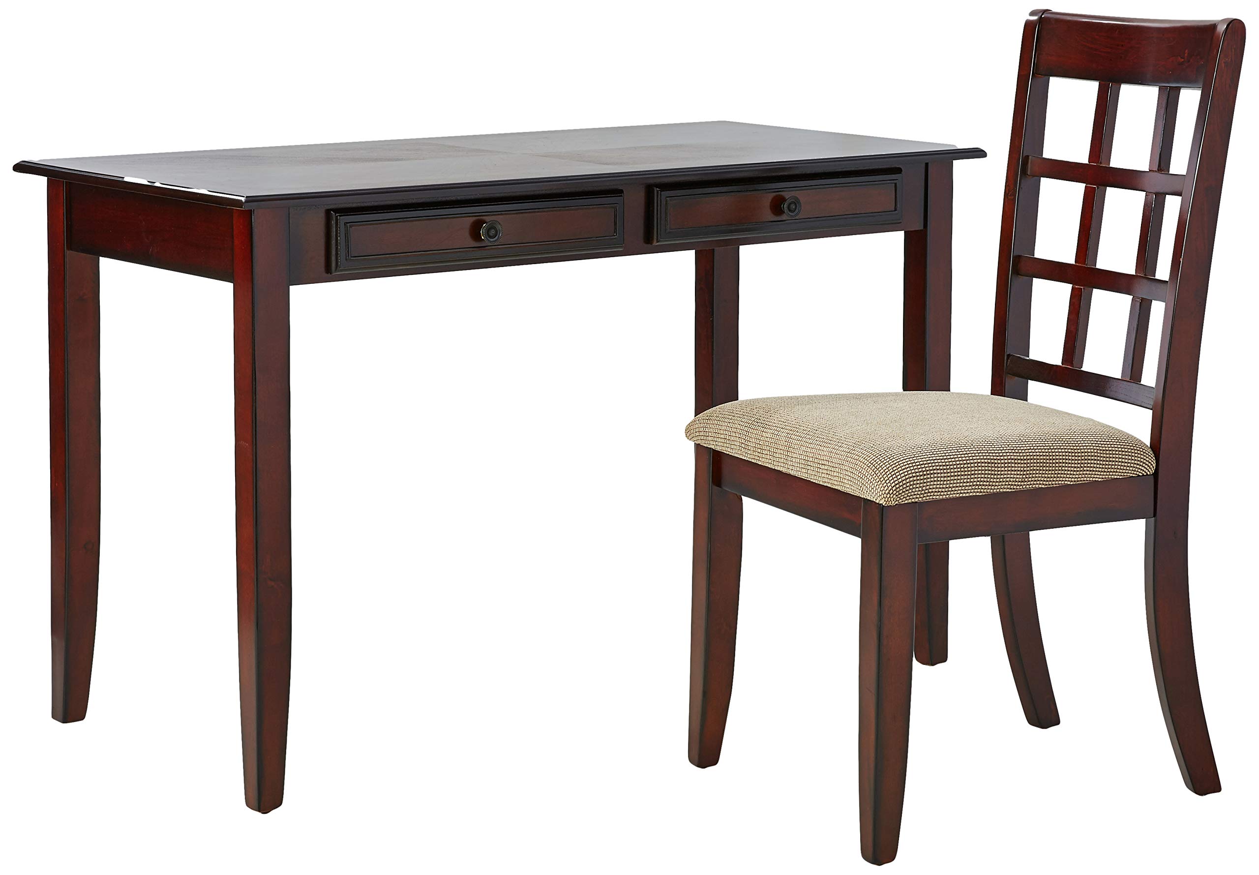 Coaster Furniture 2-Piece Desk Set with Drawers - Espresso Brown Wooden Home Office Desk & Hutch (800778) for Small Spaces, Dorm Rooms & Home Offices