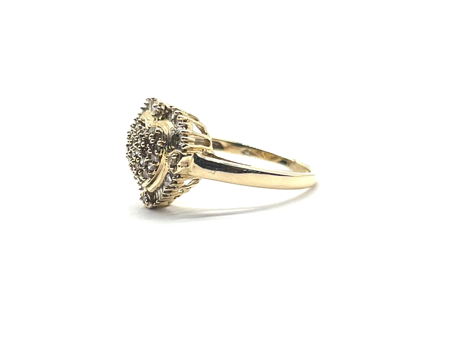 1/2 Carat Total Weight (CTW) Heart Shaped Diamond Cluster Ring - 14K White Gold Engagement Promise Ring for Women, Perfect for Valentine's Day Gift & Anniversary Present