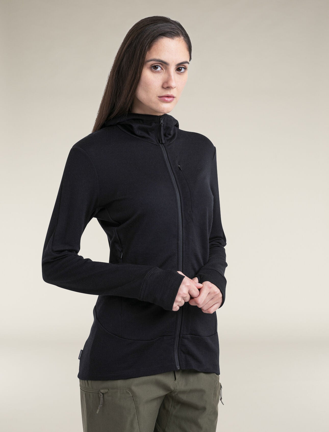Icebreaker Quantum IV LS Zip Hoodie for Women - Merino Wool Base Layer for Hiking, Skiing & Outdoor Adventures