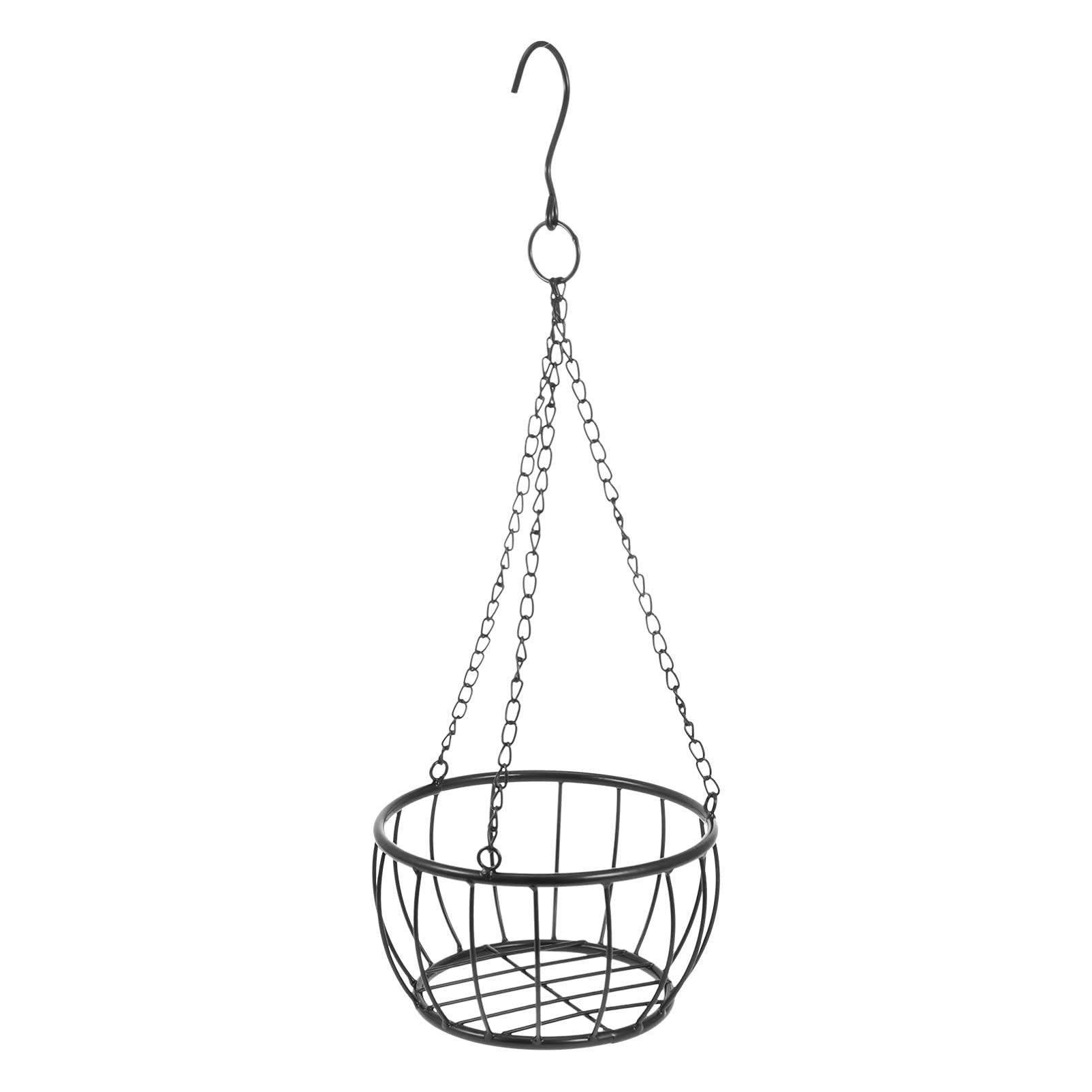 Metal Hanging Planter Basket - Round Wire Plant Holder for Indoor/Outdoor Flowers & Garden Decor - Perfect for Balcony, Patio, and Home Decoration