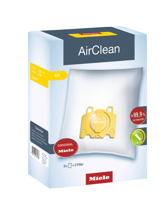 Miele AirClean 3D Efficiency Filter Bags KK - Genuine OEM Vacuum Cleaner Replacement Bags for Miele Canister Vacuums - Perfect for Pet Hair, Allergies & Deep Cleaning Homes
