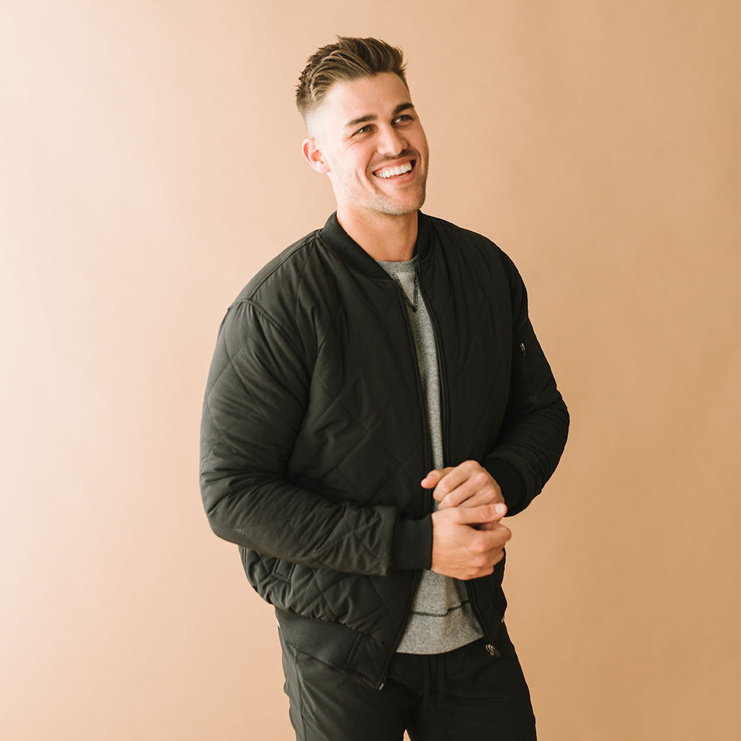 Men's Quilted Bomber Jacket - Lightweight Warm Puffer Coat for Fall & Winter - Casual Streetwear Outerwear for Urban Fashion | Perfect for Daily Commute, Travel & Outdoor Activities
