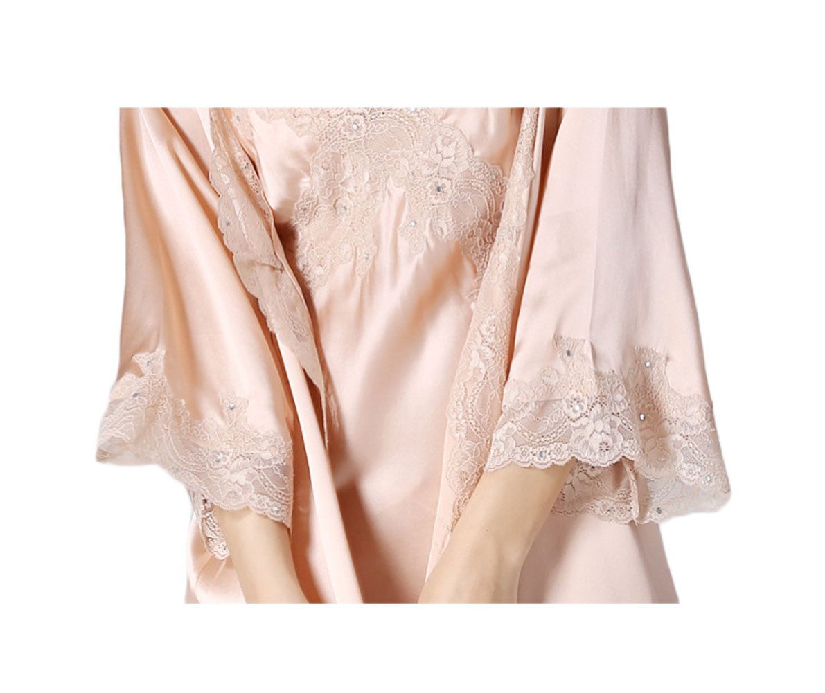 Pure Mulberry Silk Pajama Set for Women - Soft & Breathable Nightgown with Elegant Embroidery | Perfect for Sleepwear, Loungewear & Bridal Nightwear
