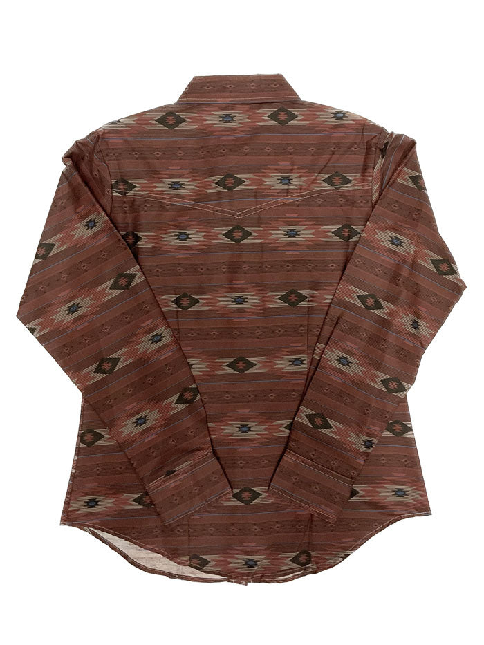 Ely Cattleman 15324956 Women's Long Sleeve Western Shirt in Burgundy - Perfect for Rodeo, Country Music Concerts & Western Fashion
