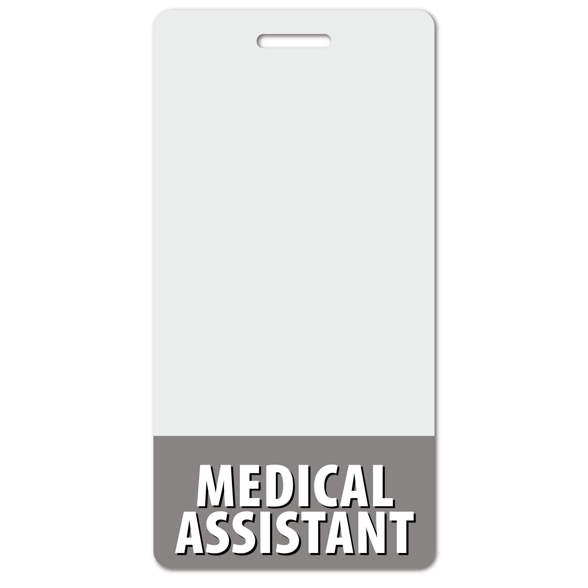 50 Pack Heavy Duty Vertical Gray Medical Assistant ID Badge Holders - Spill & Tear Proof, 2-Sided USA Printed Role Identifier Cards - Perfect for Hospitals, Clinics & Healthcare Professionals