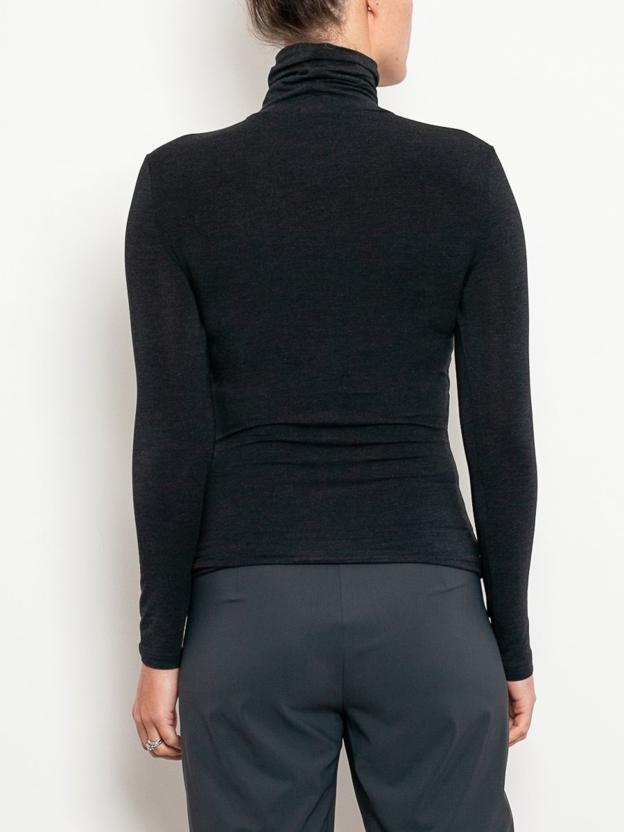 Soft Tani Marl Micromodal Turtleneck Top for Women - Breathable & Comfortable Slim Fit Long Sleeve Shirt - Perfect for Work, Layering & Everyday Wear