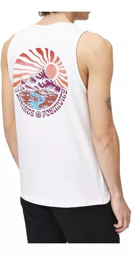 Men's Muscle Tank Top - Radiate Positive Energy White Sleeveless Shirt for Gym, Workout & Casual Wear