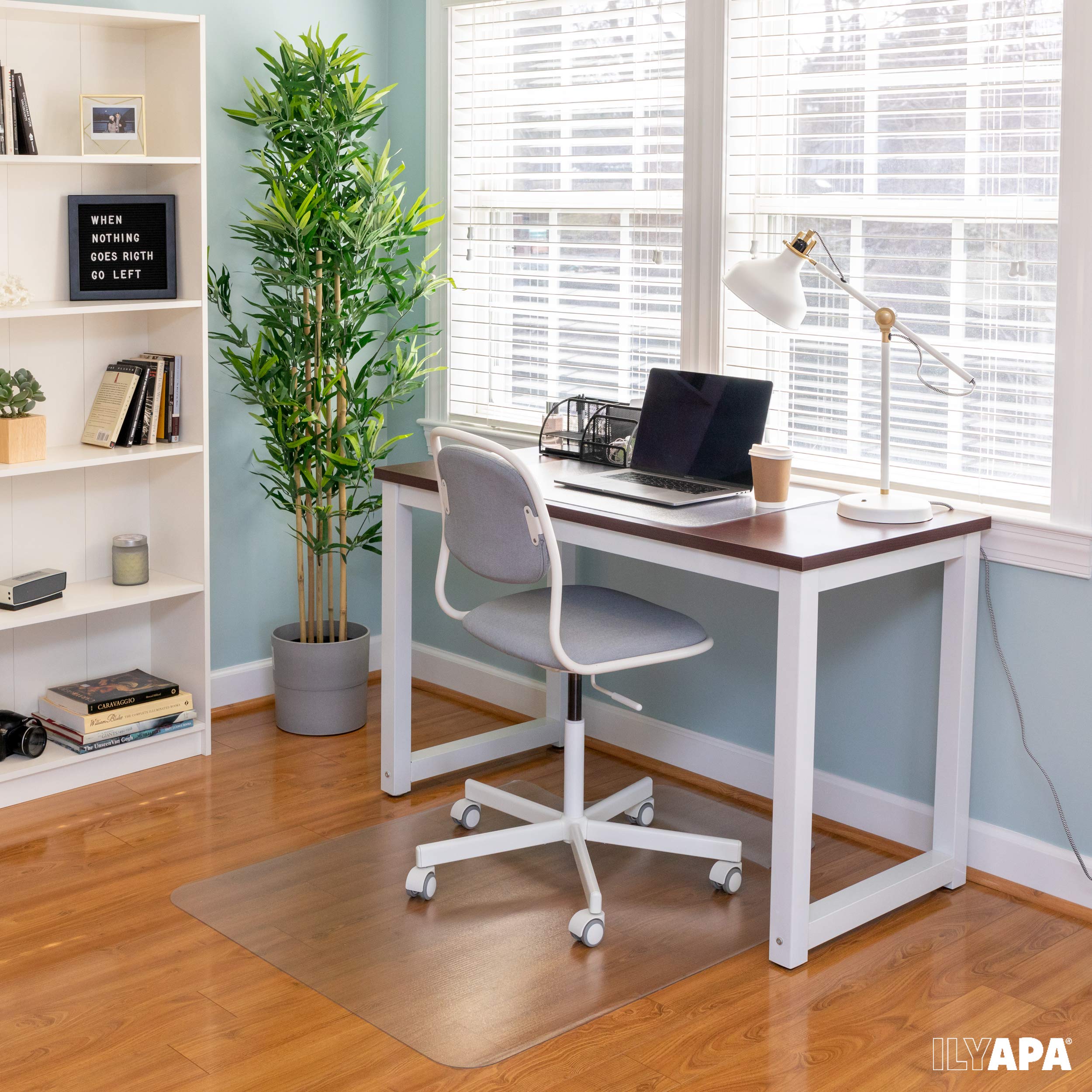 Ilyapa Clear Textured Office Desk Pad - 47x23 Inch Plastic Desk Protector for Home & Office, Computer Mouse Mat - Ideal for Writing, Typing & Protecting Desks from Scratches (47 x 23 Inch, Clear)
