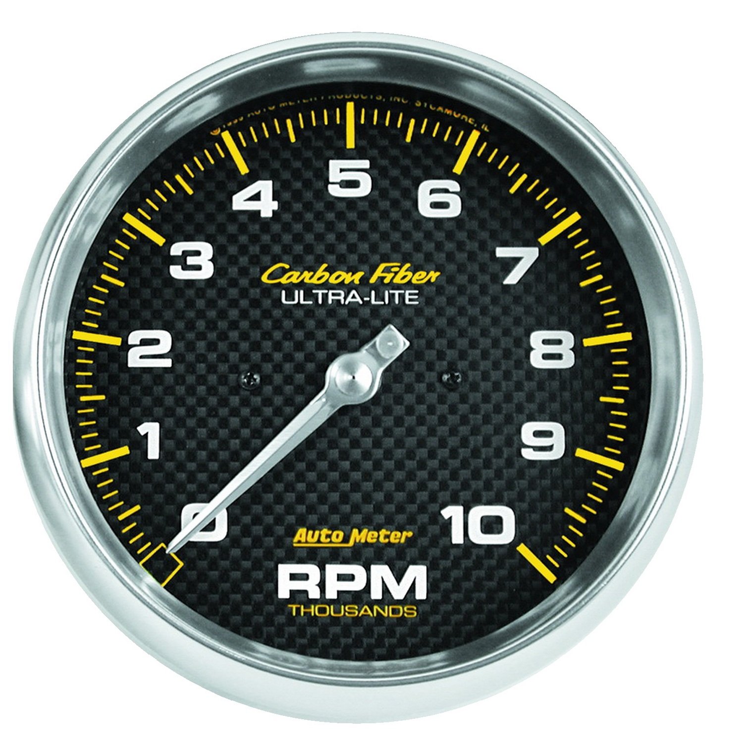 AUTO METER 4898 5-Inch Carbon Fiber Electric In-Dash Tachometer - High Performance RPM Gauge for Racing, Motorcycles & Custom Cars