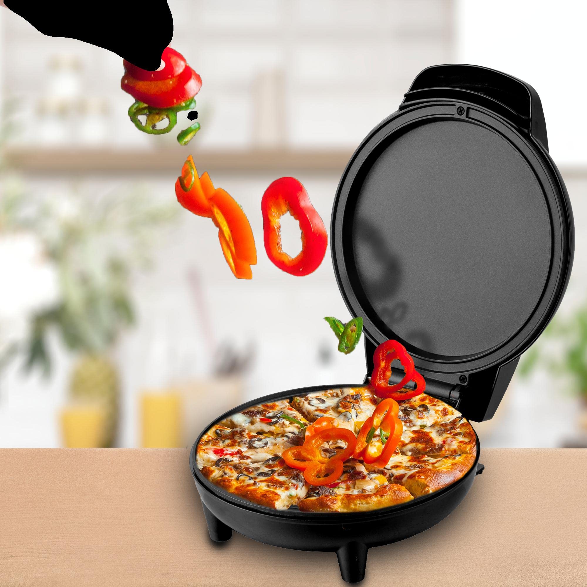 Courant 7-Inch Compact Griddle & Mini Oven - Personal Griddle Pizza Maker for Small Kitchens, Dorms & Camping - Perfect for Quick Meals, Snacks & Breakfast