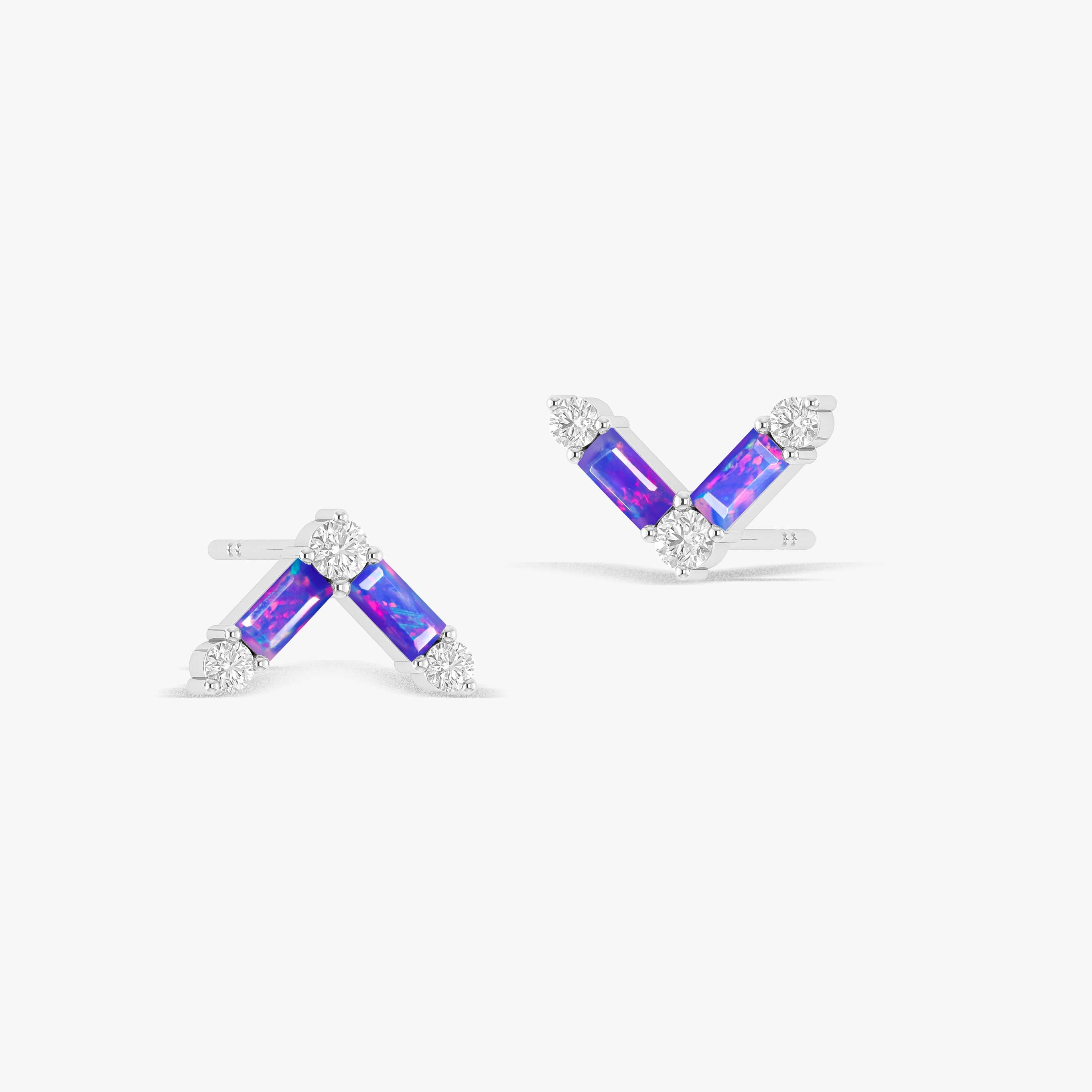 Natural Lavender Opal AV Style Stud Earrings for Women | Dainty Boho Jewelry Gift | Perfect for Weddings, Parties & Everyday Wear