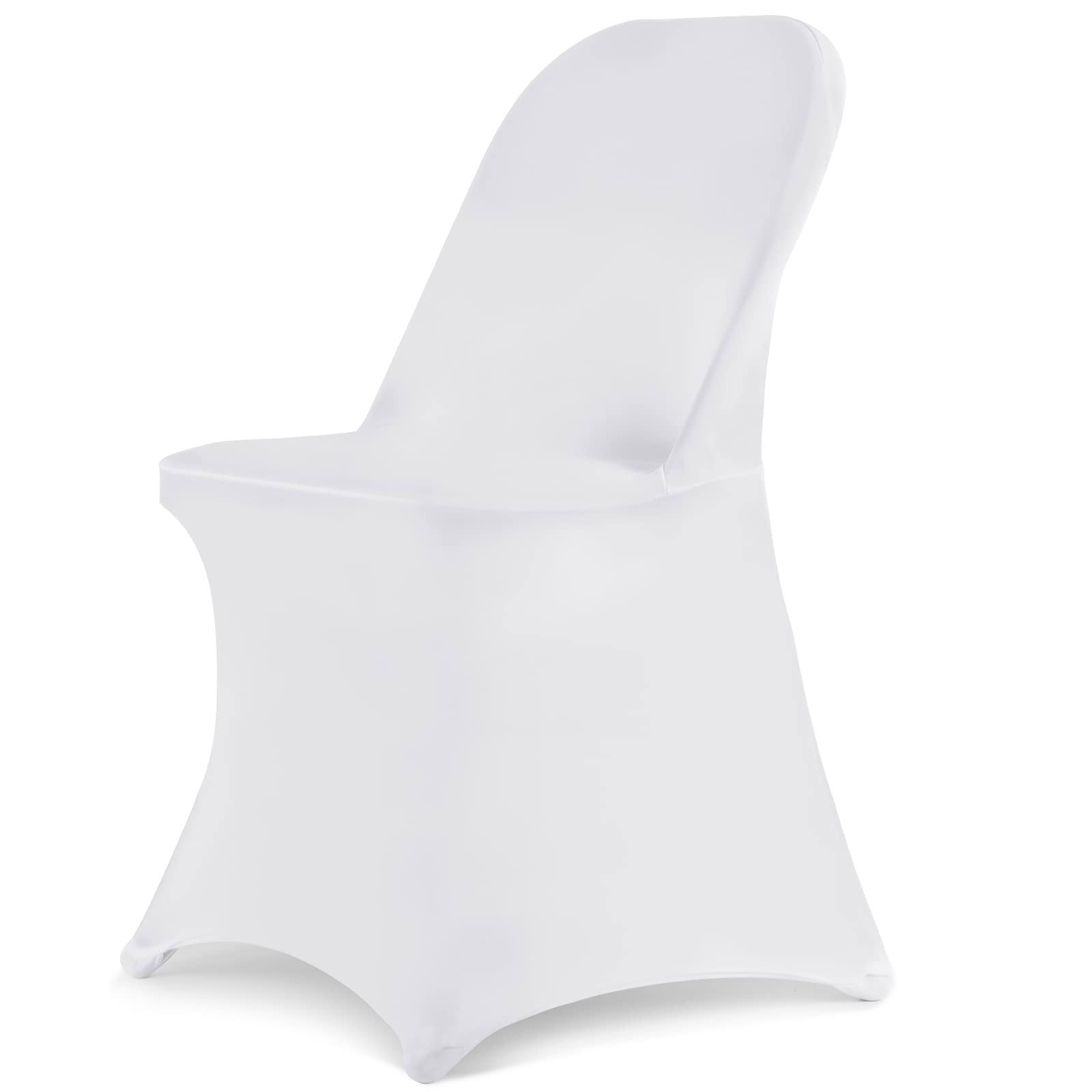 HAINARverS 10-Pack Stretch Spandex Washable Chair Covers for Wedding, Party, Banquet, Birthday & Conference - Elegant White Fabric Seat Covers Perfect for Indoor/Outdoor Events & Home Decor