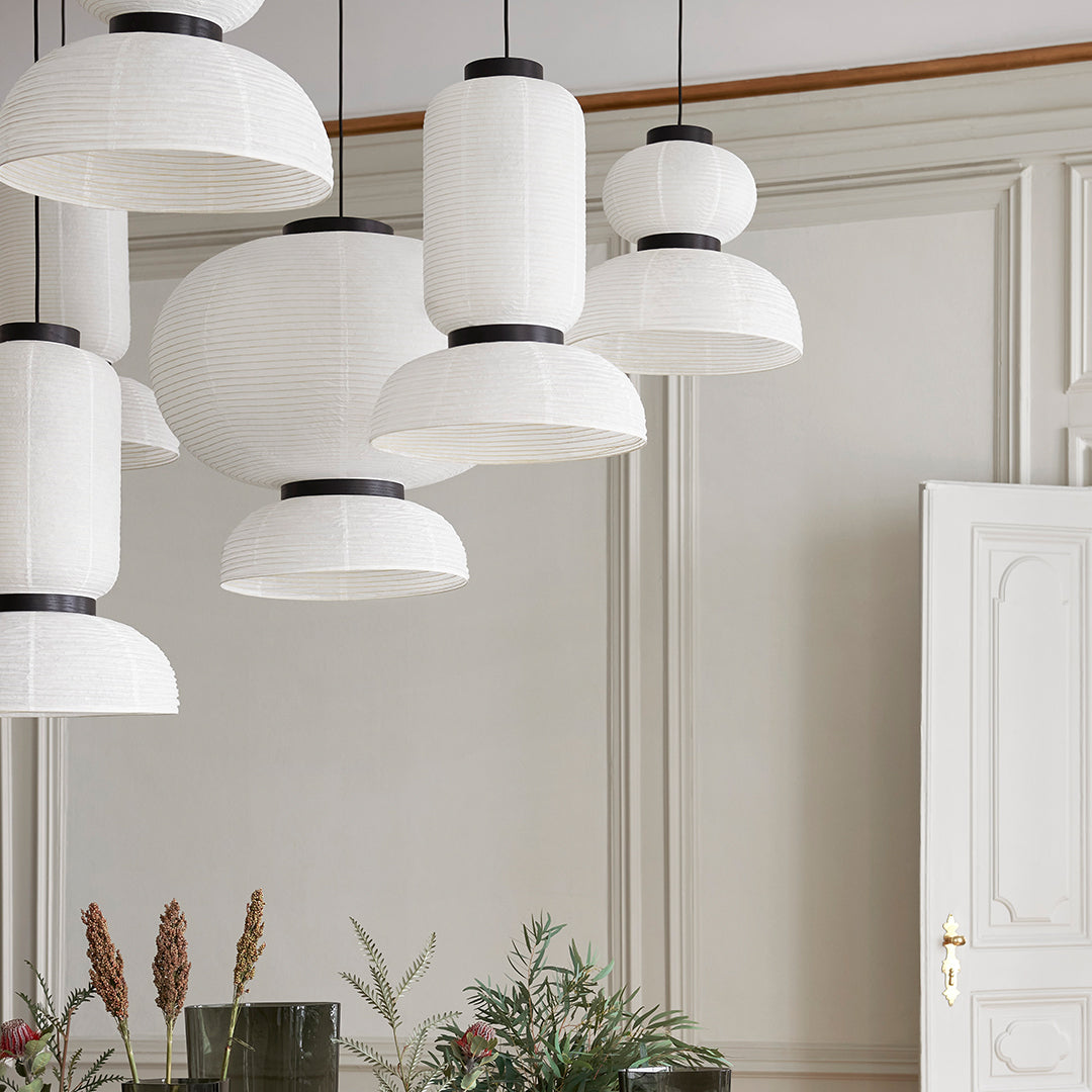 Formakami JH5 Pendant Light - Modern Paper Pendant Lamp for Dining Room, Living Room & Bedroom Lighting - Scandinavian Style Hanging Light Fixture