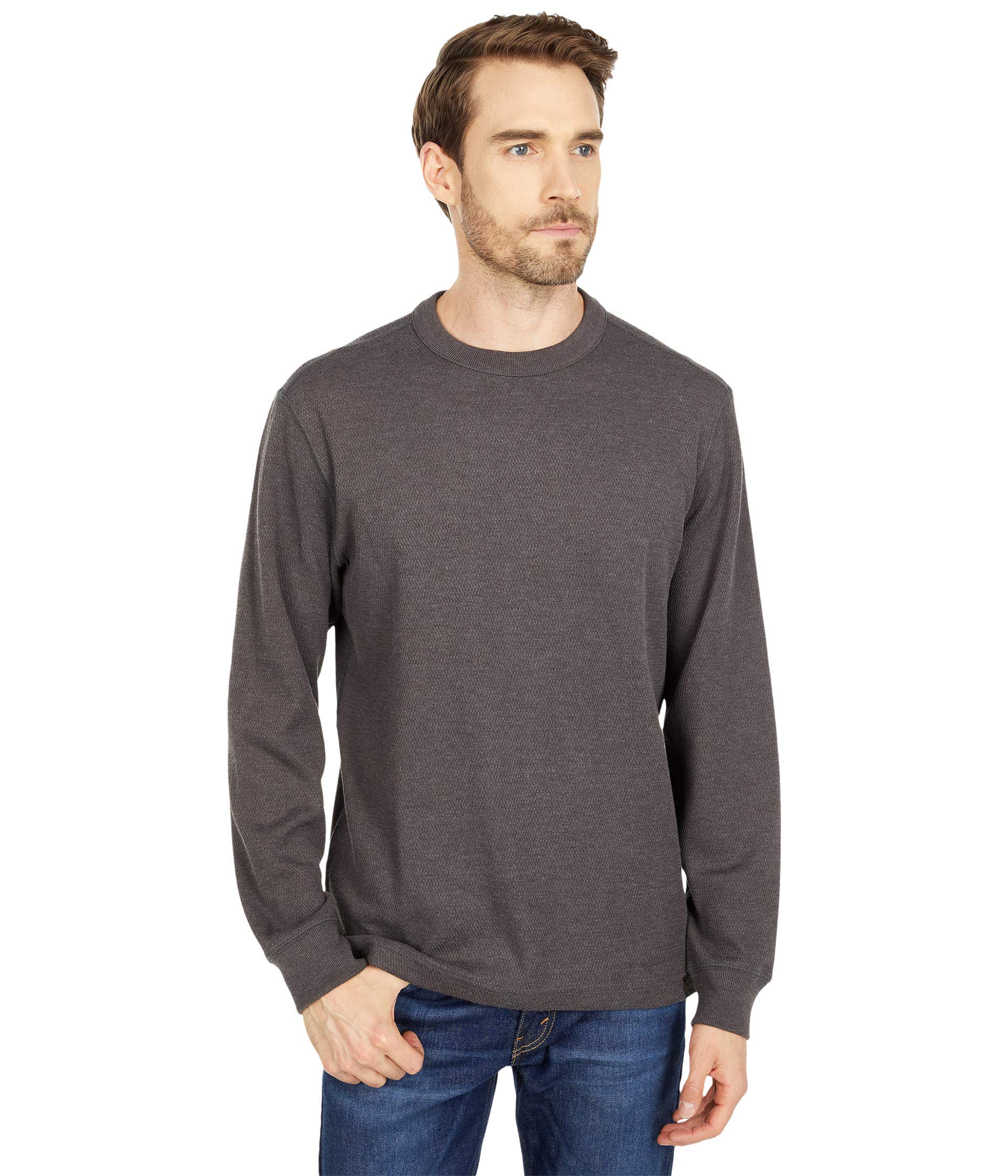 Filson Waffle Knit Thermal Crew Neck Sweatshirt for Men - Warm Winter Layering Shirt for Outdoor Activities & Casual Wear