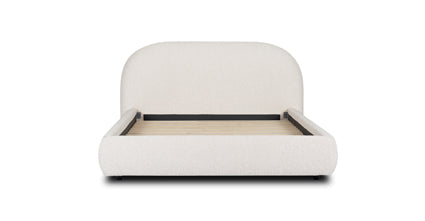 Genoa Queen Size Bed Frame - Modern Platform Bed with Upholstered Headboard, Sturdy Wooden Slats - Perfect for Master Bedroom, Guest Room, or Apartment