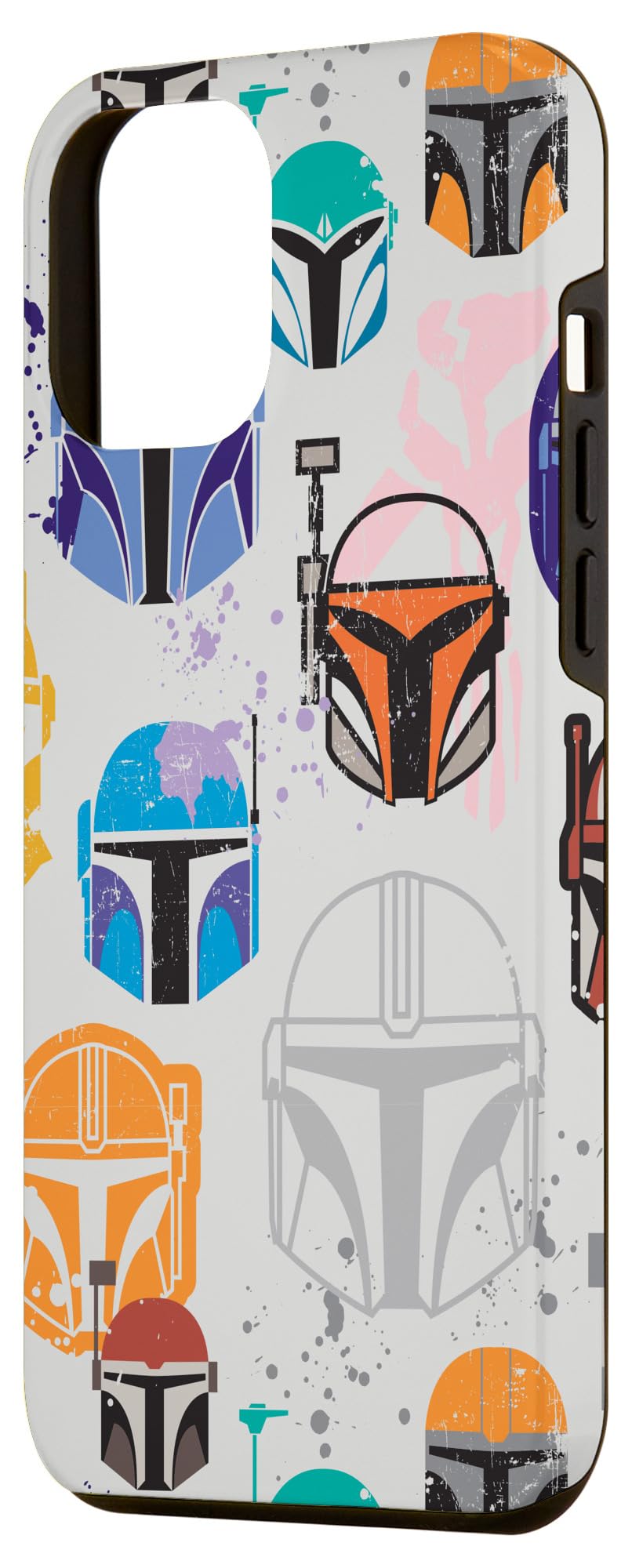 iPhone 12 Pro Max Case - Star Wars The Mandalorian Bounty Hunter Helmets Color Splash Design | Protective Phone Cover for Fans | Perfect for Everyday Use, Cosplay Events & Gift Giving