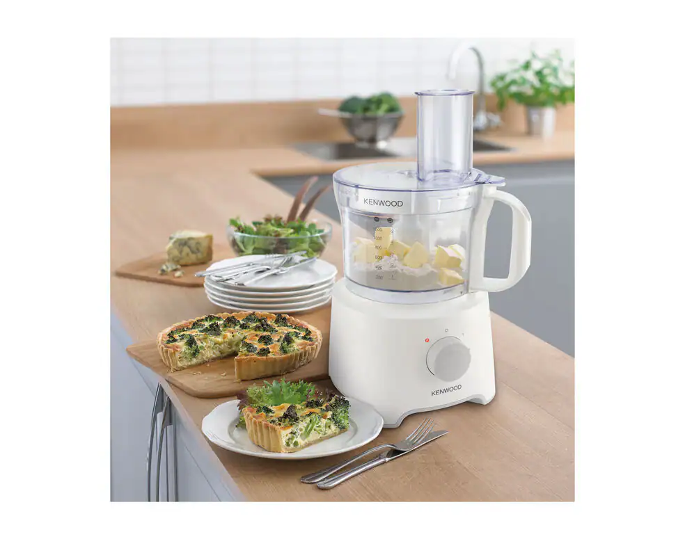 Kenwood MultiPro Compact White Food Processor - Powerful 1000W Motor, 2L Capacity for Chopping, Mixing & Blending - Perfect for Smoothies, Dough & Baby Food - Compact & Stylish Kitchen Appliance