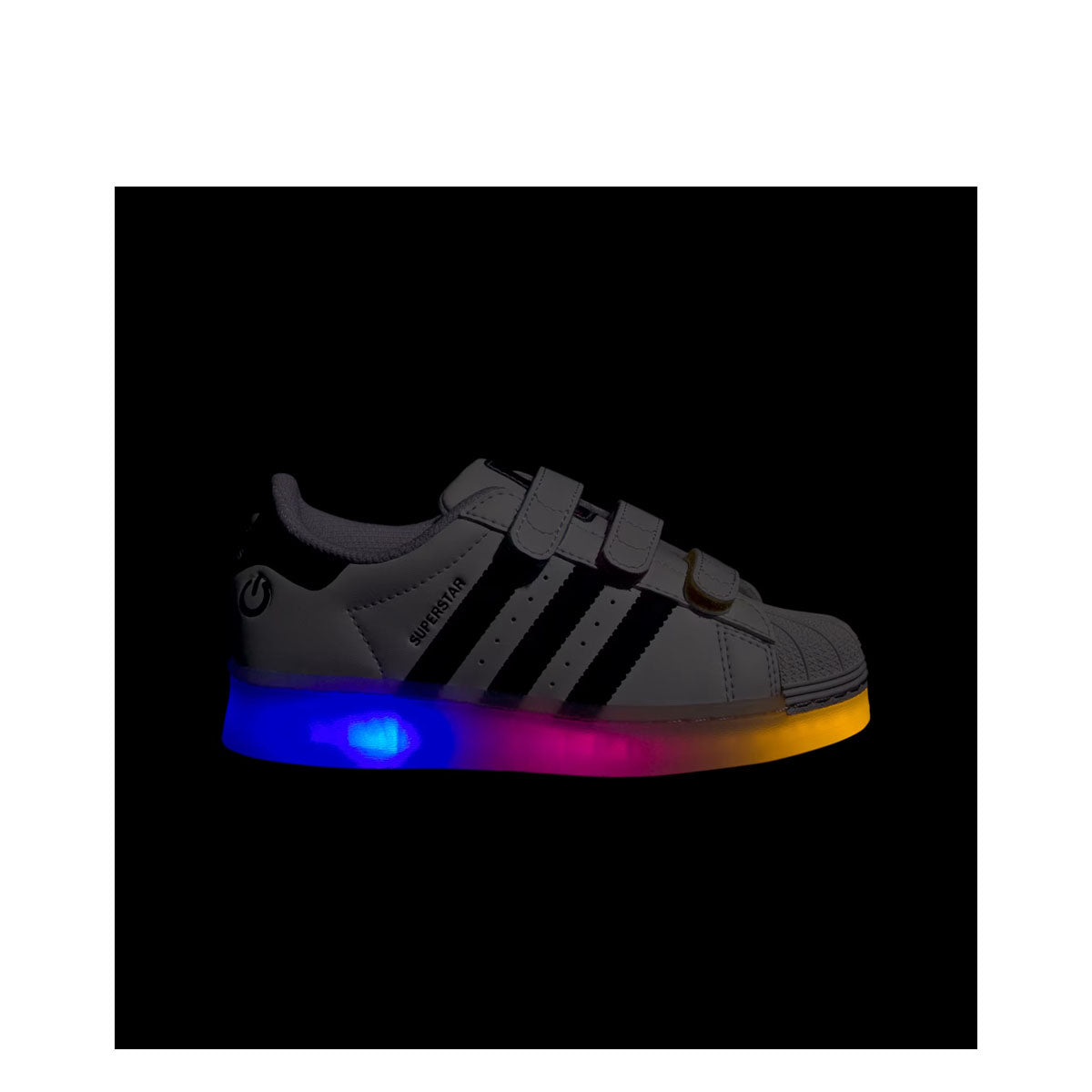 Kids Superstar 360 LED Light Up Sneakers - Cloud White Core Black | Glow in The Dark Shoes for Boys & Girls | Perfect for Parties, Night Running & Outdoor Activities