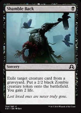 Magic The Gathering - Shamble Back (134/297) - Shadows Over Innistrad Card | Collectible Trading Card Game for MTG Players - Perfect for Deck Building and Strategy Games