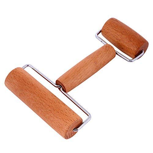 Non-Stick Wooden Rolling Pin for Baking Pastry, Pizza, Dough - H-Shape Design for Easy Handling | Perfect for Home Baking, Pie Crusts, and Cookie Making