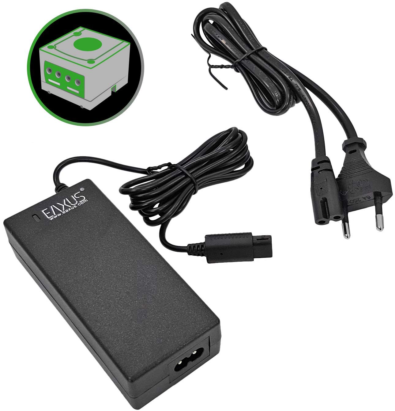 Eaxus® Power Supply for Nintendo GameCube NGC - 2.4M AC Adapter with Long Cable | Perfect for Gaming Setup & Home Entertainment System