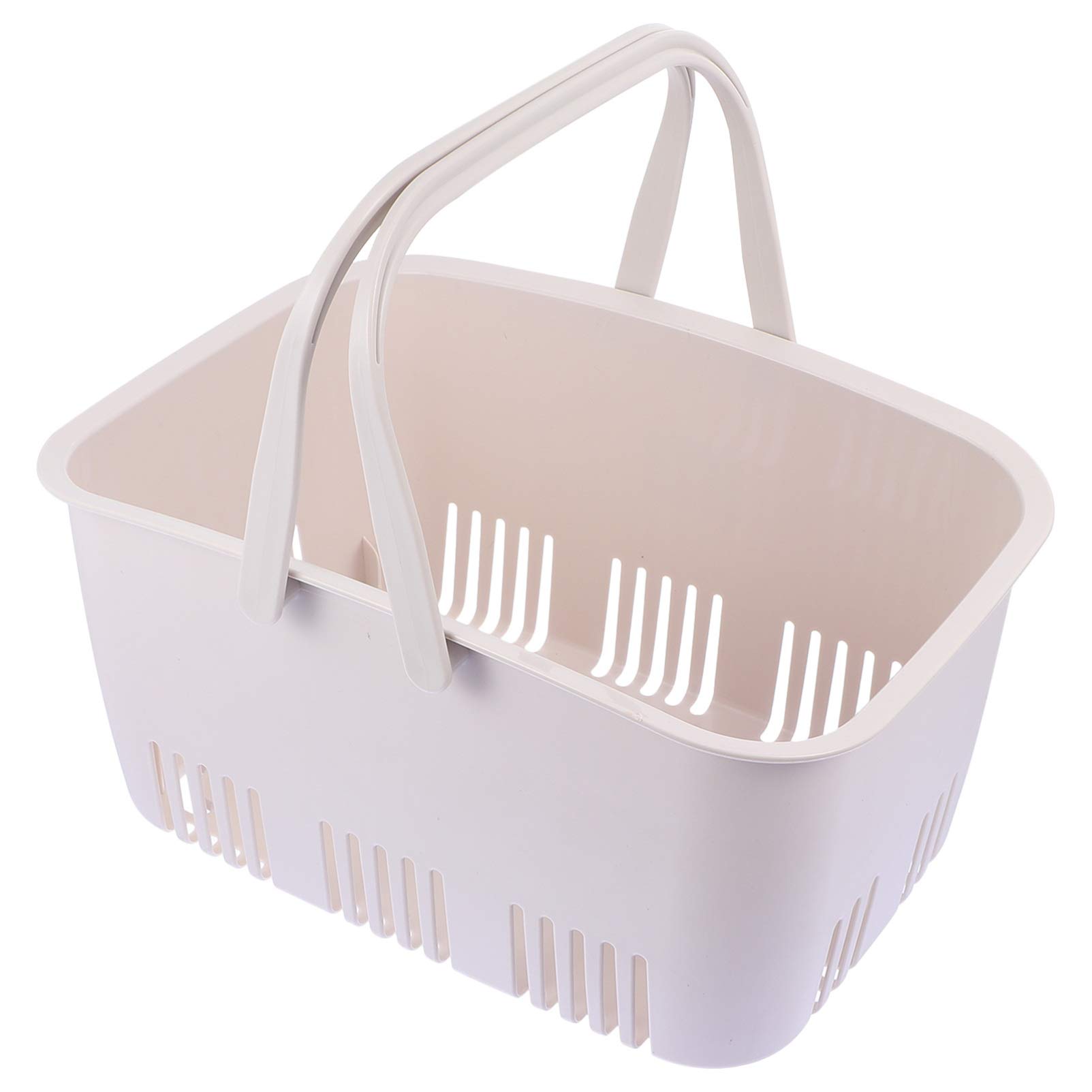Scicalife Large Plastic Storage Basket with Handles - 18L Capacity Shopping Basket for Groceries, Beer, Laundry & Home Organization - Durable Portable Grey Basket for Stores, Supermarkets & Household Use