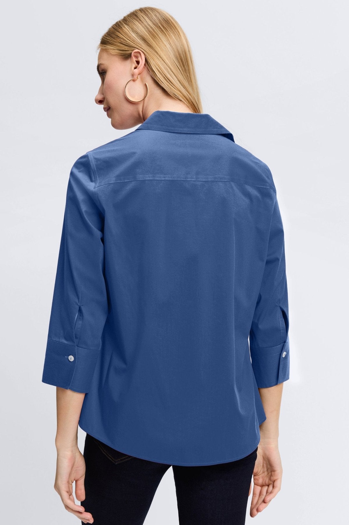 Mary No Iron Stretch 3/4 Sleeve Shirt - Wrinkle-Free Comfort Blouse for Women - Perfect for Office, Travel & Casual Wear