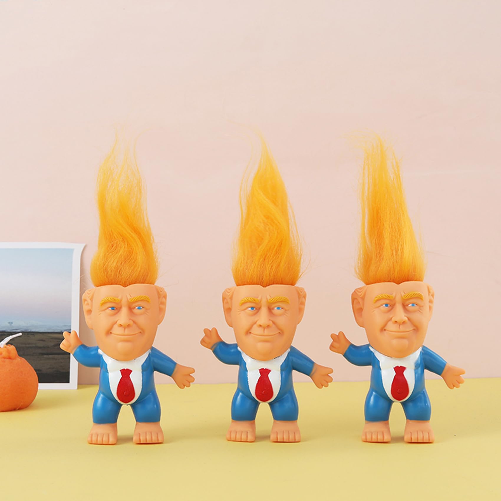 Donald Trump Troll Doll Toy - Cute Rubber Collectible Figure for Trump Fans, 2025 Take America Back Edition (Red Tie) - Perfect Gift for Political Enthusiasts & Election Memorabilia Collectors