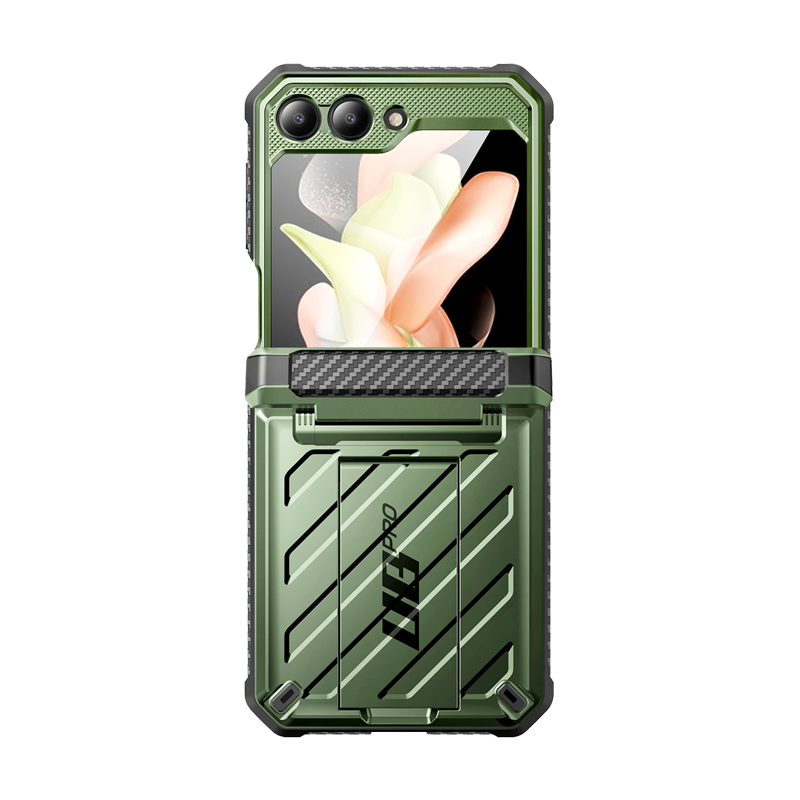 Samsung Galaxy Z Flip5 Unicorn Beetle PRO Heavy Duty Rugged Case with Belt Clip - Dark Green | Shockproof, Durable Protection for Everyday Use & Outdoor Activities