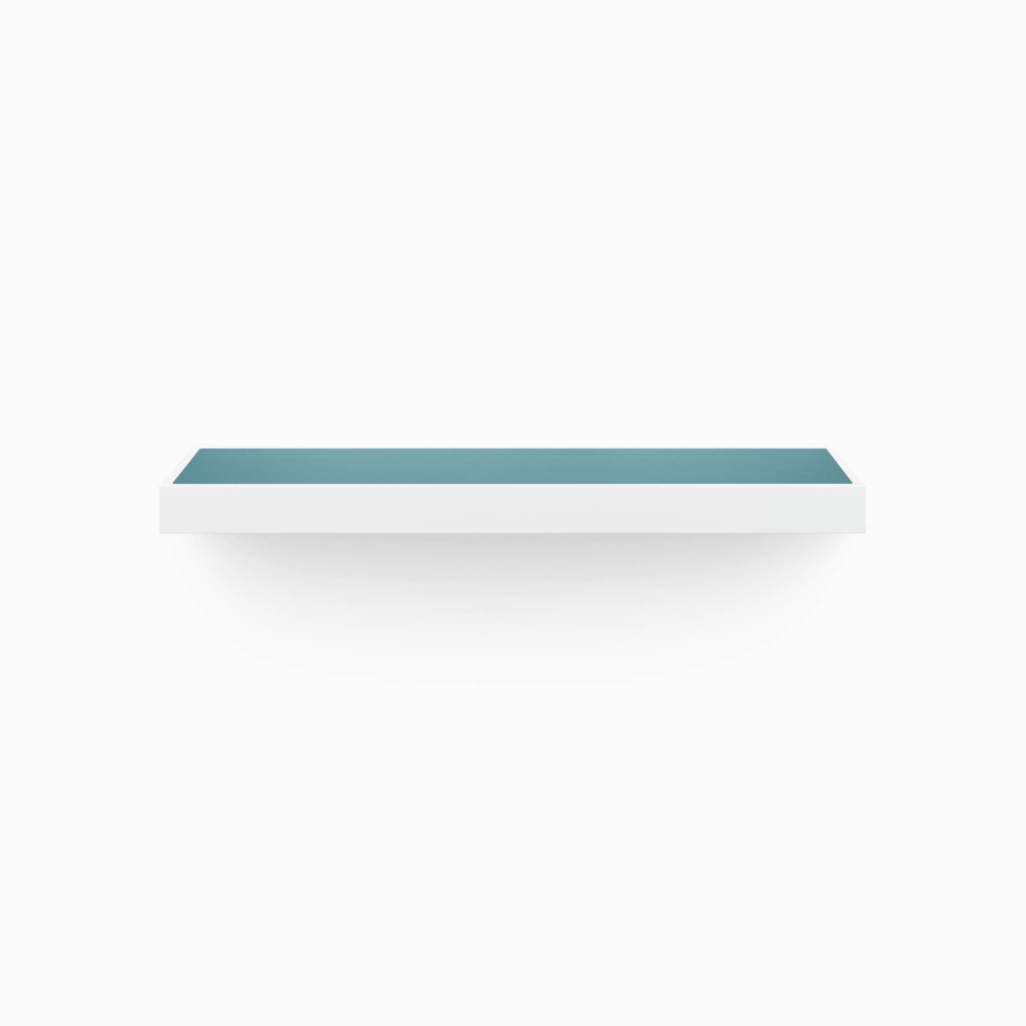 Aksel White Floating Shelf with Inlay Design - Modern Wall Mounted Storage for Living Room, Bathroom & Office Organization