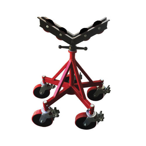 B&B Pipe Tools 3511 LP Low Profile Giant 5-Piece Pipe Jack Kit with Casters & Steel Wheels - Heavy Duty Construction Equipment for Plumbing, HVAC, and Pipe Installation