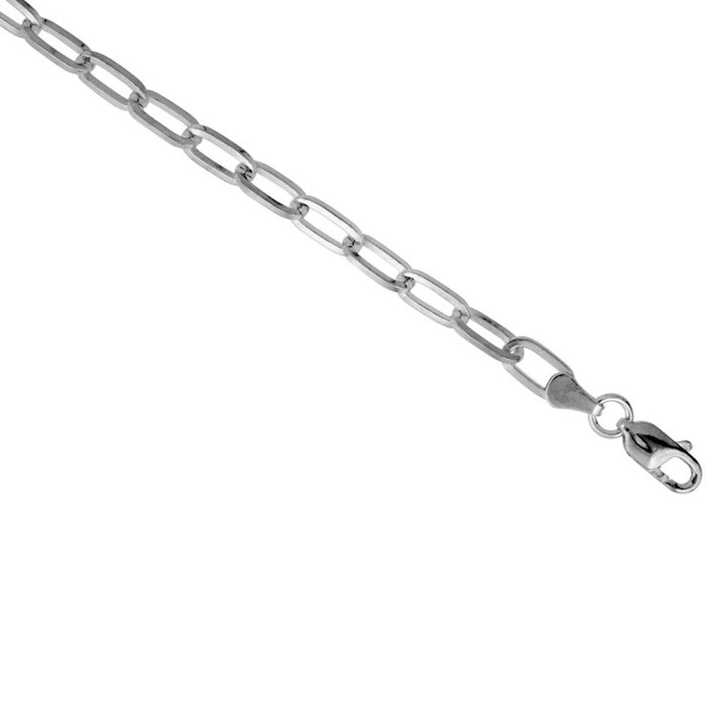 Sterling Silver 6.5mm Square Wire Cable Link Paper Clip Chain Necklace for Men - Heavy Duty Nickel Free Italian Sizes 7-30 Inches - Perfect for Everyday Wear, Gifts & Formal Occasions