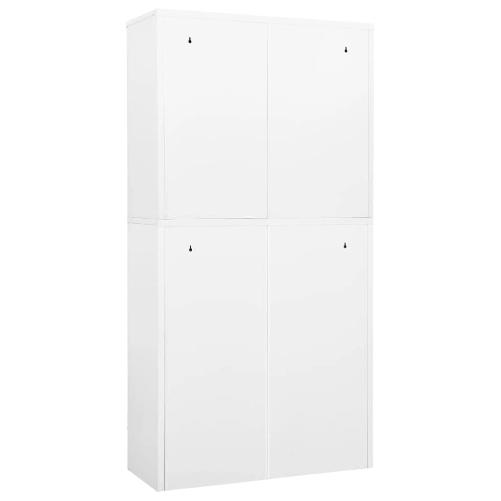 White Steel File Cabinet with Lock - 35.4