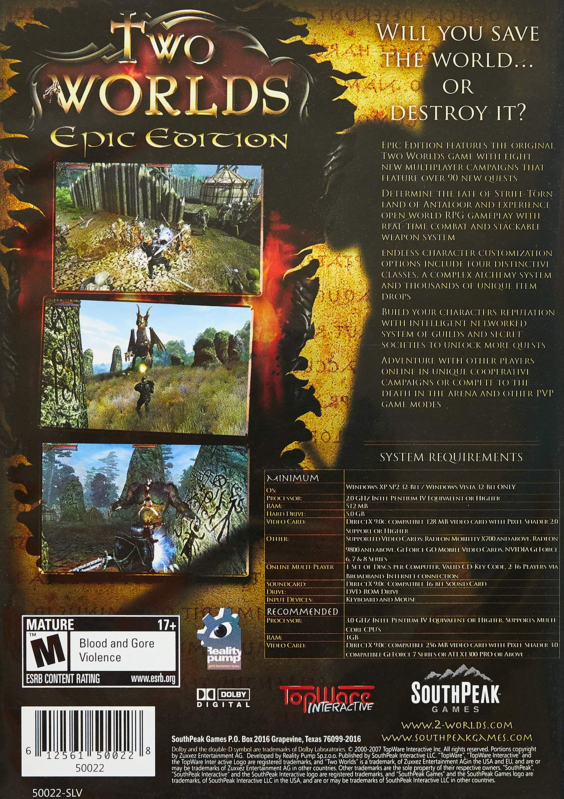 Two Worlds - Open World Fantasy RPG Game for PC | Epic Adventure, Stunning Graphics | Perfect for Fantasy Lovers & Role-Playing Gamers