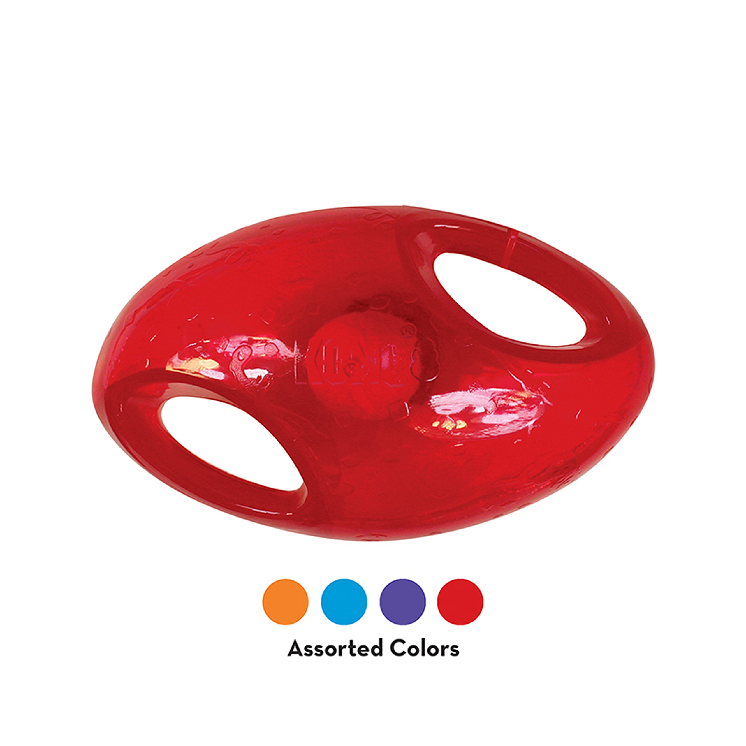 KONG Jumbler Football - Durable Interactive Dog Toy for Medium & Large Dogs - Fetch & Play with Tennis Ball - Best Dog Supplies for Playtime & Training - Perfect for Backyard, Park & Outdoor Fun