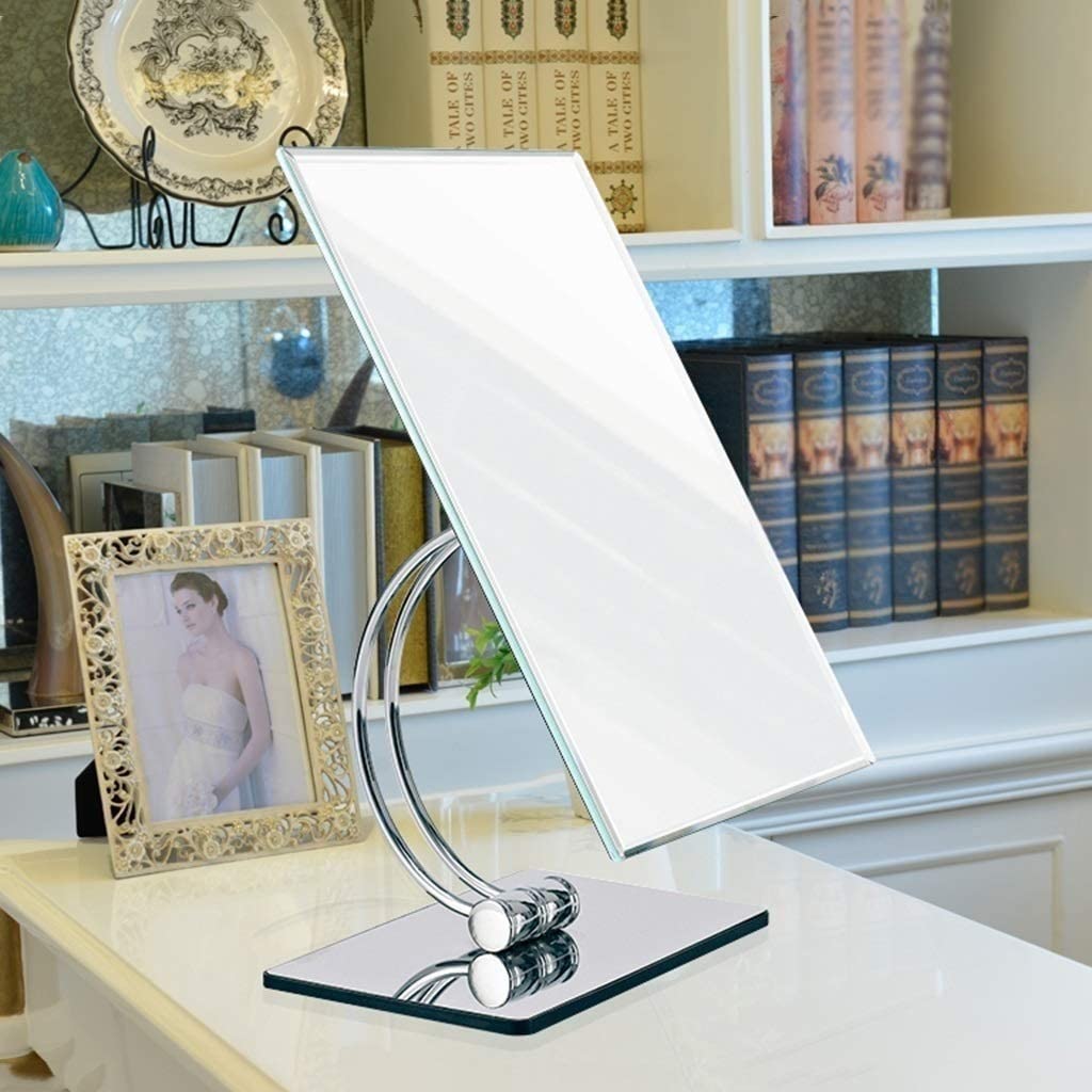 Portable Folding Vanity Mirror with Stand - 360° Adjustable Tabletop Makeup Mirror for Travel, Bathroom & Desk - Perfect for Cosmetics, Personal Beauty & Grooming (Ideal for Home, Salon & On-the-Go Use)