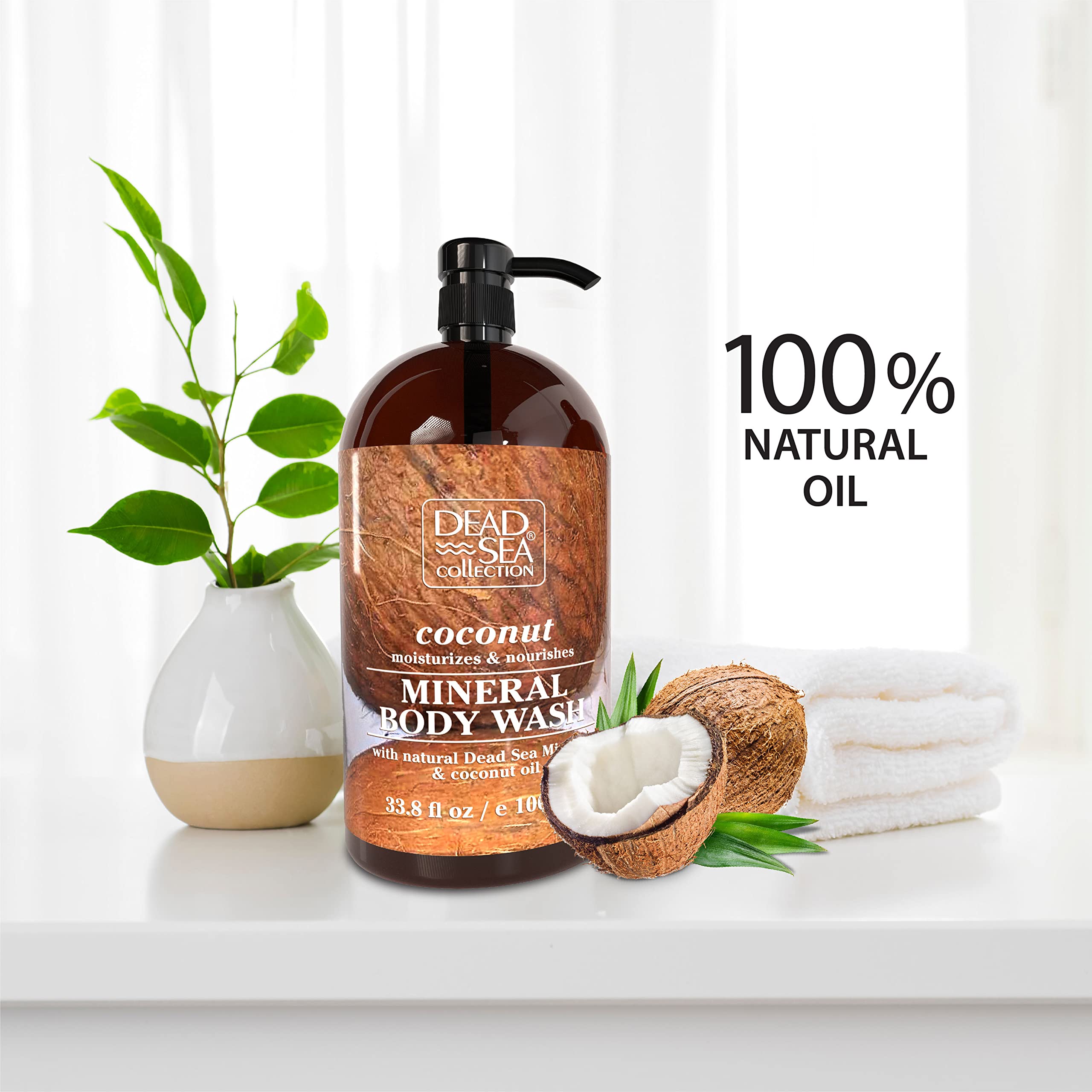 Dead Sea Retinol Body Oil & Coconut Body Wash Set (Pack of 2) - Hydrating Skincare for Women & Men - Perfect for Dry Skin Care & Spa Day at Home