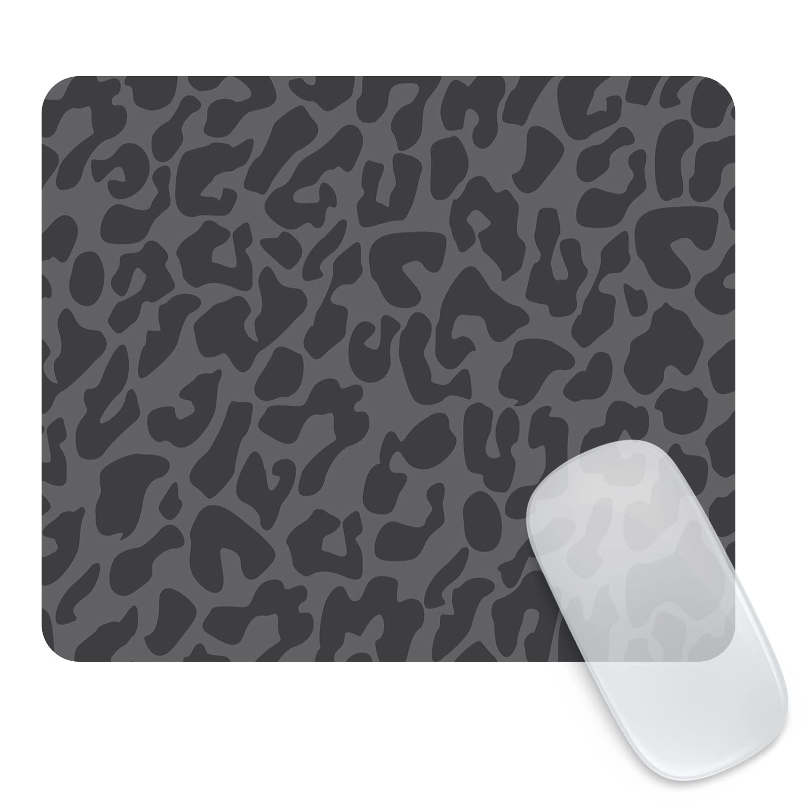 Seorsok Black Leopard Mouse Pad - Non-Slip Rubber Base, Waterproof Square Mouse Mat for Office & Laptop (9.5