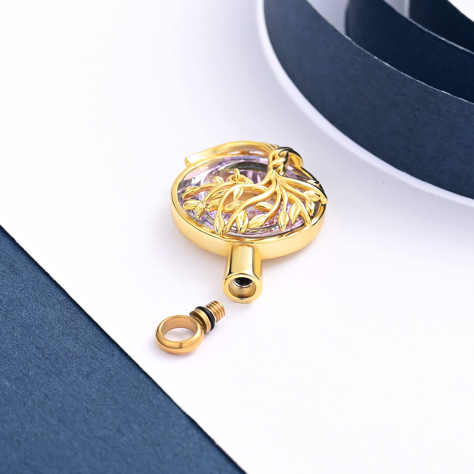 Stainless Steel Tree of Life Urn Necklace - Ashes Memorial Jewelry for Women & Men, Perfect for Remembrance & Comfort