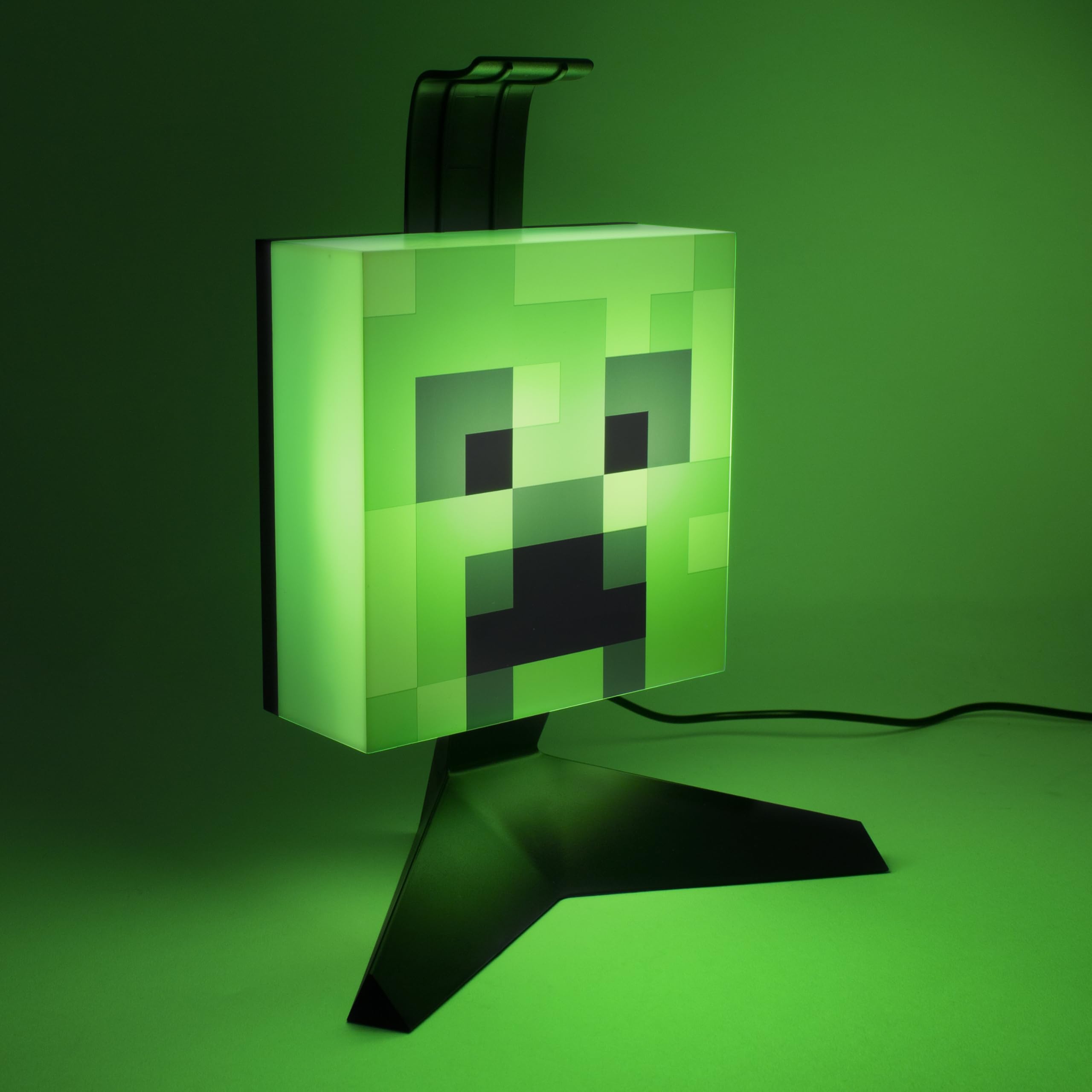 Official Minecraft Creeper Headphone Stand with LED Lights - USB Powered Gaming Headset Holder with 2 Lighting Modes, 9.3 Inch Gaming Room Decor for PC & Console Gamers - Perfect for Streaming Setup & Gamer Gift