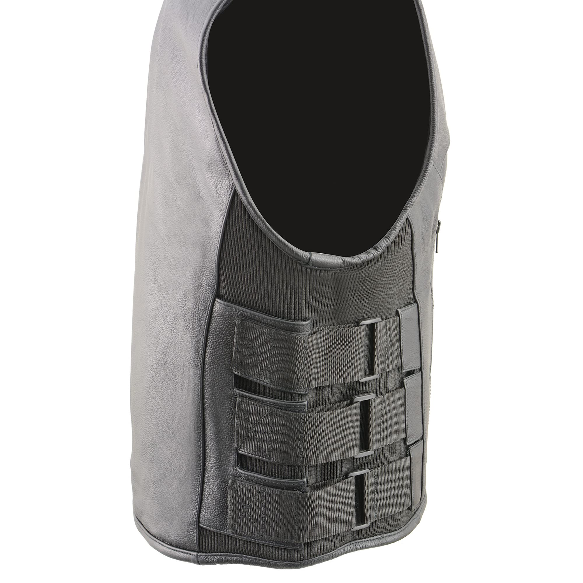 Milwaukee Leather Men's SWAT Style Zipper Front Leather Vest - Large Size | Tactical Gear for Outdoor, Motorcycle & Security Use