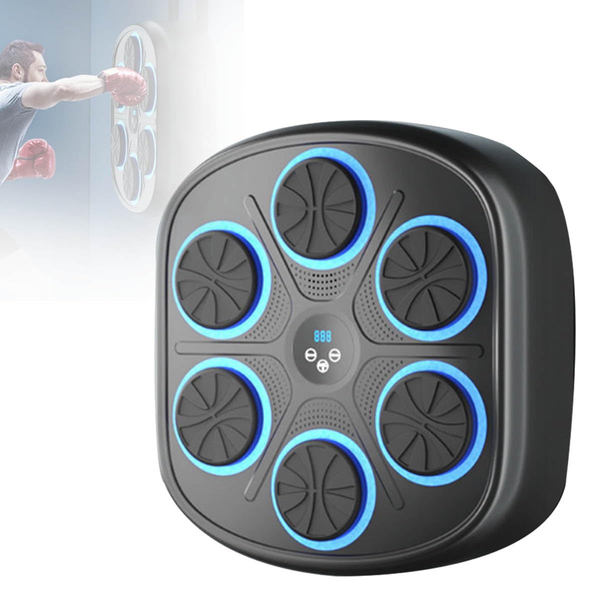 Pink Smart Music Boxing Machine for Adults - Electronic Punching Target with Boxing Gloves, Wall-Mounted Fitness Equipment with Smart Display - Perfect for Home Workouts, Parent-Child Exercise & Stress Relief