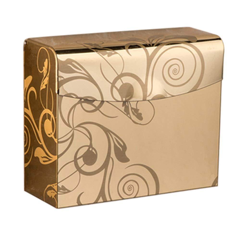 Touchless Paper Towel Dispenser - Stainless Steel Wall-Mounted Hands-Free Paper Towel Holder for Kitchen, Restroom & Bathroom | C-Fold & Flip Style | Hygienic Gold Finish | Ideal for Home, Office & Commercial Use