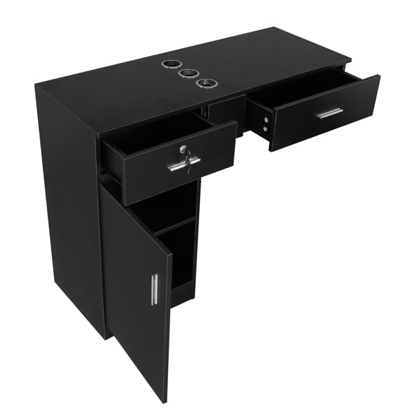 Wall Mount Salon Storage Cabinet - Beauty & Barber Station with Drawers for Spa & Salon Organization