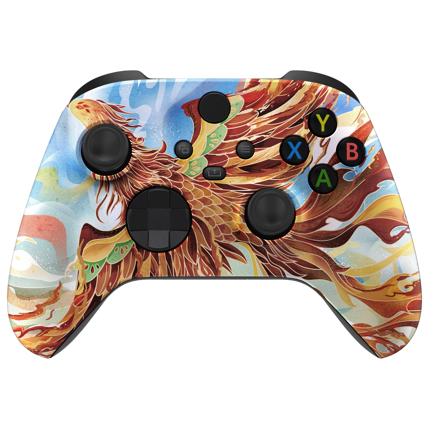 eXtremeRate Fire Phoenix Soft Touch Grip Faceplate & Housing Shell Case for Xbox Series X/S Controller - Replacement Part (Controller Not Included) - Perfect for Gaming, Streaming & Esports Tournaments