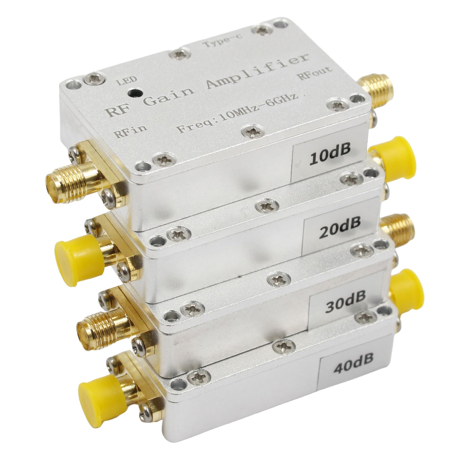 10M-6GHz RF Amplifier - 10dB/20dB/30dB/40dB High Gain Driver Receiver - Signal Booster for Ham Radio, Wireless Communication & Antenna Systems