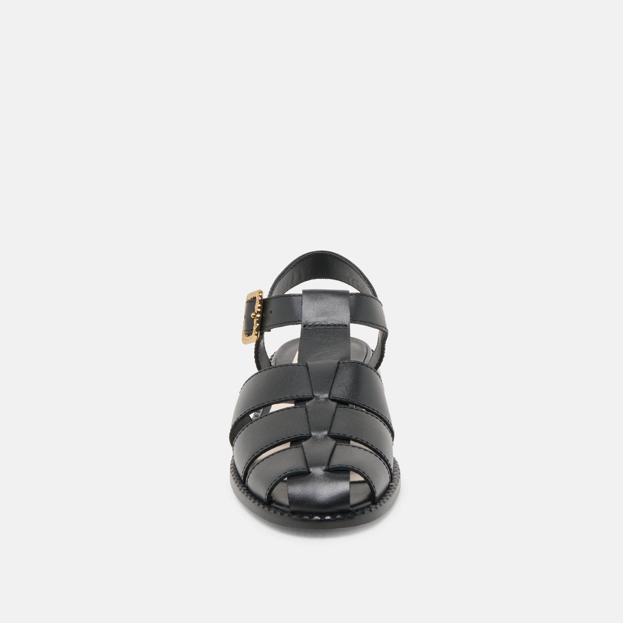 HOLIS Black Leather Sandals for Women - Comfortable & Stylish Summer Footwear for Beach, Pool, and Casual Outings